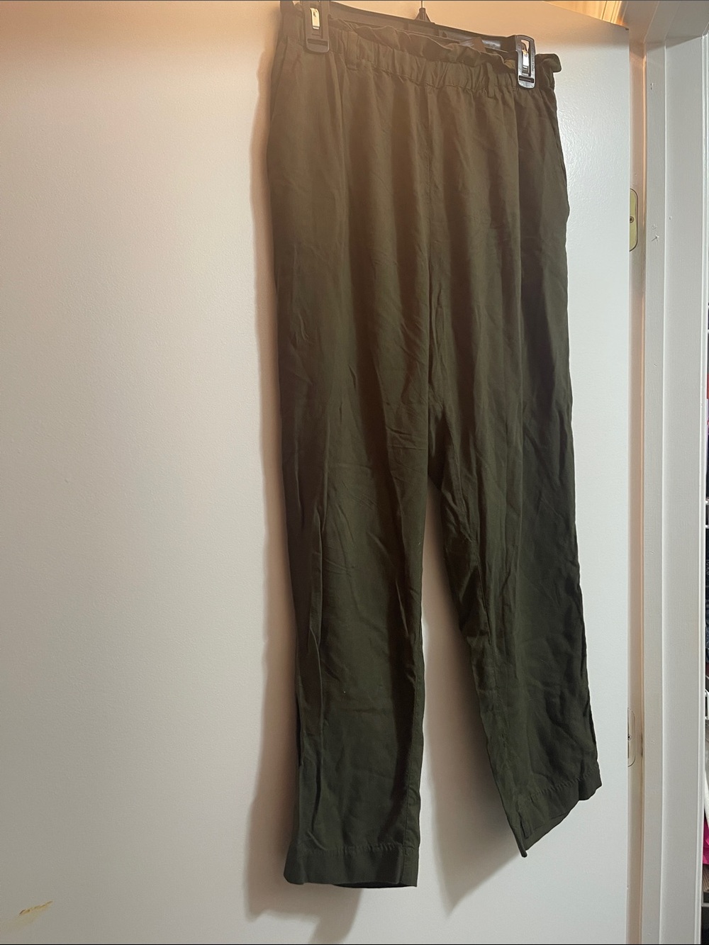 H&M Olive Green Elastic Waist Chinos